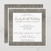 暗フォーマルフェイク銀モザイク網点ワークショップイベント 招待状 (正面/裏面)