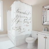 暗フランスの茶色のスクリプトシャワーカーテン シャワーカーテン (インサイチュ)