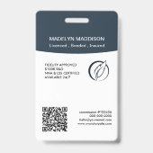 暗ミニマルいAzureフォト公証人署名エージェントBadg バッジ (裏面)