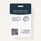 暗ミニマルいAzureフォト公証人署名エージェントBadg バッジ (裏面)