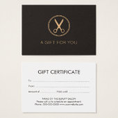 暗ミニマルエレガントフェイク金ゴールド円シザー (正面&裏面)