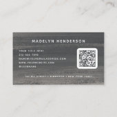 暗ミニマル色ブラシ走査可能QRコード 名刺 (裏面)