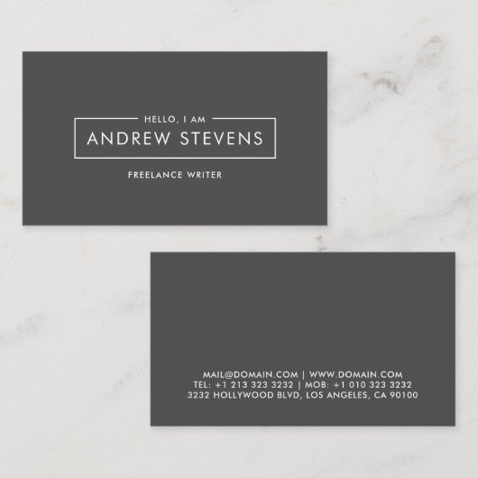 暗ミニマル色 名刺 (正面/裏面)