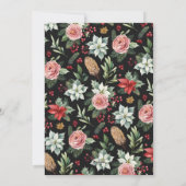 暗モダンいエレガントフローラメリークリスマス2写真 シーズンカード (裏面)