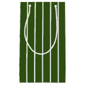 暗モダンい森の緑と白のストライプ スモールペーパーバッグ (正面)