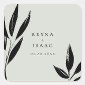 暗モダンい葉 スクエアシール (正面)