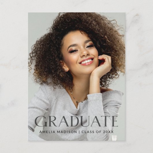 暗モダンはっきりした透明文字グラッド写真 ポストカード (正面)