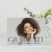 暗モダンはっきりした透明文字シックなグラッドフォト 案内状 (スタンド正面)