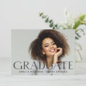 暗モダンはっきりした透明文字Grad 2写真 案内状 (スタンド正面)