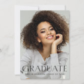 暗モダンはっきりした透明文字Grad 2写真 案内状 (正面)