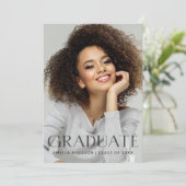 暗モダンはっきりした透明文字Grad 2写真 案内状 (スタンド正面)