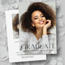 暗モダンはっきりした透明文字Grad 2写真 案内状