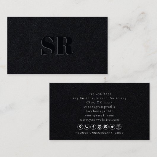 暗モダンイニシャル 名刺 (正面/裏面)