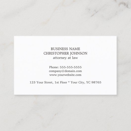 暗モダンエレガントフェイク金ゴールド線弁護士 名刺 (裏面)