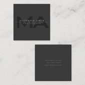 暗モダンエレガント灰色 スクエア名刺 (正面/裏面)