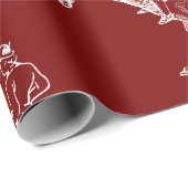 暗モダンスタイリッシュ色の赤い乗馬トイル ラッピングペーパー (ロールコーナー)
