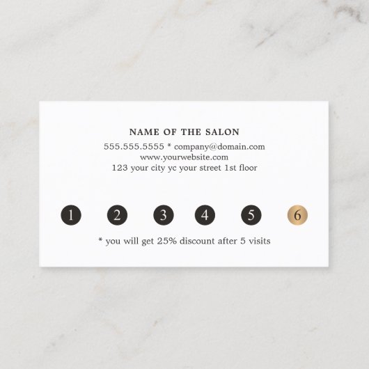 暗モダンフェイクエレガント金ゴールドハート美しいロイヤリティ ロイヤリティカード (裏面)