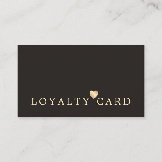 暗モダンフェイクエレガント金ゴールドハート美しいロイヤリティ ロイヤリティカード (正面)