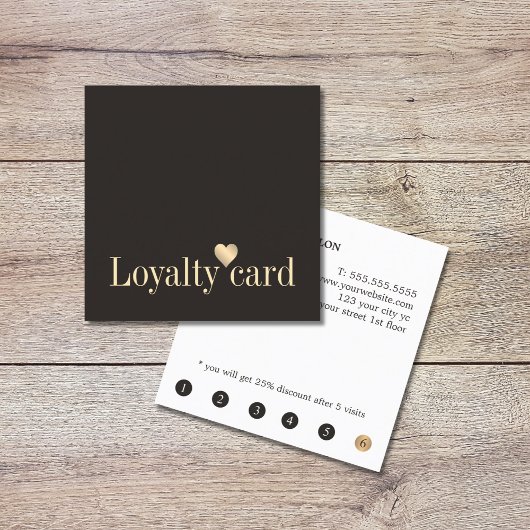 暗モダンフェイクエレガント金ゴールドハート美しいロイヤリティ ロイヤリティカード
