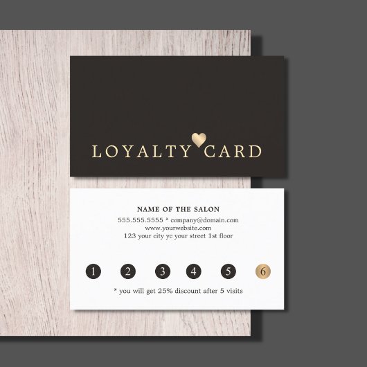 暗モダンフェイクエレガント金ゴールドハート美しいロイヤリティ ロイヤリティカード