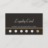 暗モダンフェイクエレガント金ゴールド線ロイヤリティカード ロイヤリティカード (正面)
