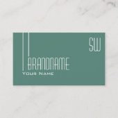 暗モダン光ティール(緑がかった色)とイニシャルプロフェッショナル 名刺 (正面)