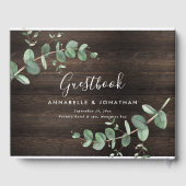 暗モダン木ユーカリ素朴なシンプル木 ゲストブック (裏面)