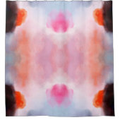 暗モダン水色抽象芸術 シャワーカーテン (正面)