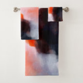 暗モダン水色抽象芸術 バスタオルセット (インサイチュ)