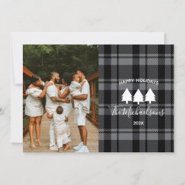 暗モダン灰色と黒の格子模様の写真 シーズンカード