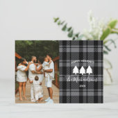 暗モダン灰色と黒の格子模様の写真 シーズンカード (スタンド正面)