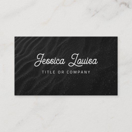 暗モダン砂QRコード 名刺 (正面)