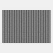 暗モダン色と明るいグレーのミニマリストドット ラッピングペーパーシート (正面3)