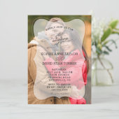 暗モダン色の写真の書結婚道 招待状 (スタンド正面)