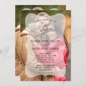 暗モダン色の写真の書結婚道 招待状 (正面/裏面)