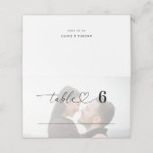 暗モダン色の写真ハートス結婚クリプト プレイスカード (外部開封)