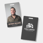 暗モダン色の大きい写真の従業員ID バッジ (正面&裏面)