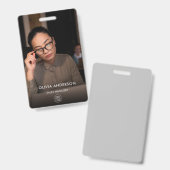暗モダン色の大きい写真従業員IDバッジ バッジ (正面＆裏面)