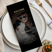 暗モダン色の薄い写真金ゴールド&ブラック結婚ズ プログラム