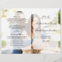 暗モダン色フォトジオメトリック結婚式 プログラム