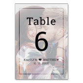 暗モダン色フォトミニマルタイポグラフィ結婚ズ テーブルナンバー (裏面)