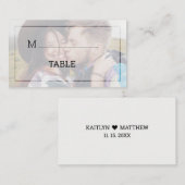 暗モダン色フォトミニマルタイポグラフィ結婚ズ プレイスカード (正面/裏面)