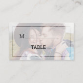 暗モダン色フォトミニマルタイポグラフィ結婚ズ プレイスカード (正面)