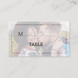 暗モダン色フォトミニマルタイポグラフィ結婚ズ プレイスカード