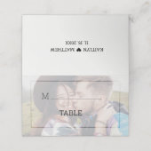 暗モダン色フォトミニマルタイポグラフィ結婚ズ プレイスカード (外部開封)