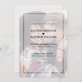 暗モダン色フォトミニマルタイポグラフィ結婚ズ 招待状 (正面/裏面)