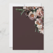 暗モダン色花咲きバーガンディブライダルシャワー 招待状 (裏面)