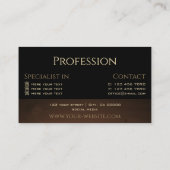 暗モダン褐色の木目木製板クール 名刺 (裏面)