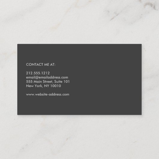 暗ユニークモダン灰色クールのモノグラム 名刺 (裏面)