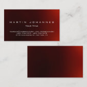 暗ユニーク赤プレーンプロフェッショナル名刺 名刺 (正面/裏面)